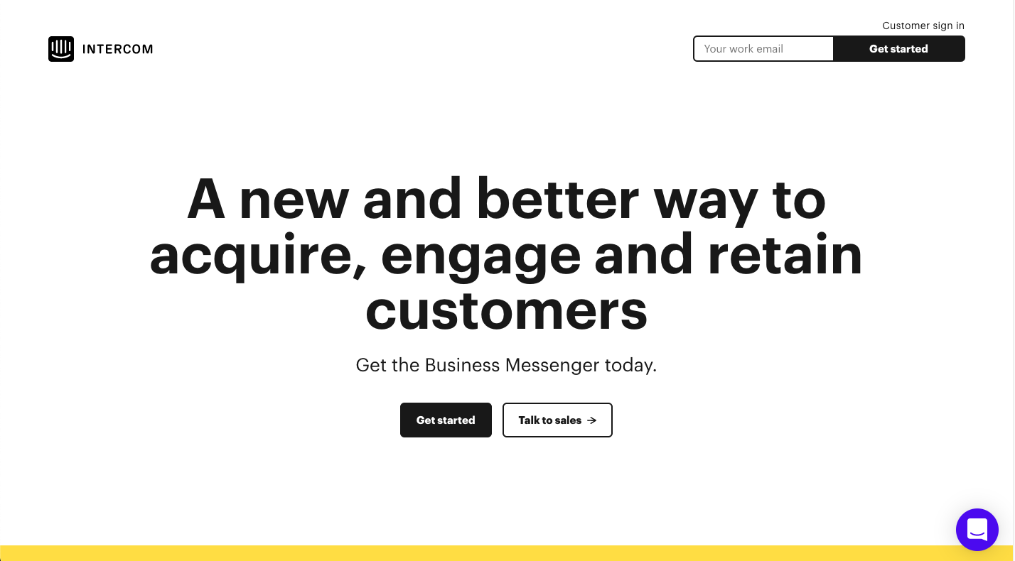 intercom landing page example 1