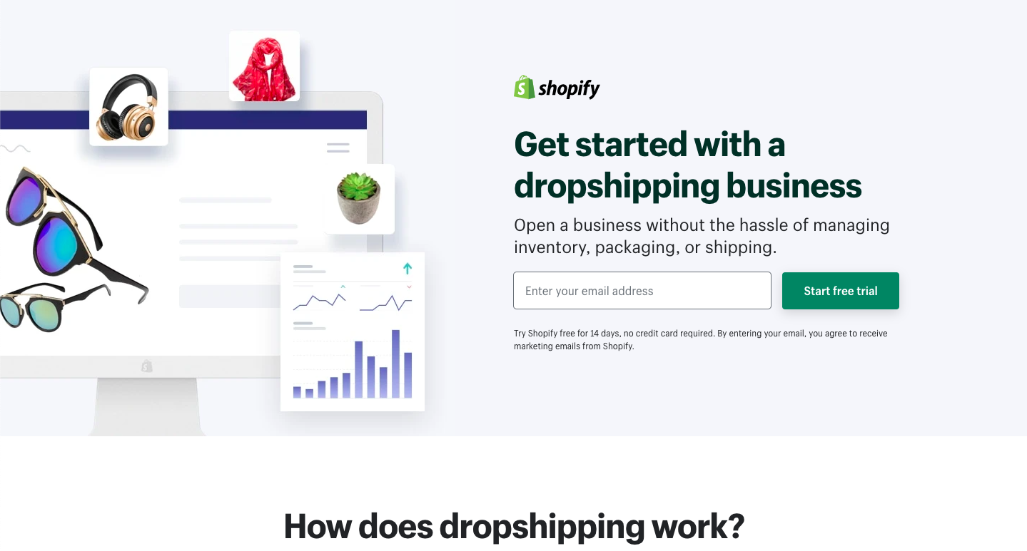 shopify landing page example