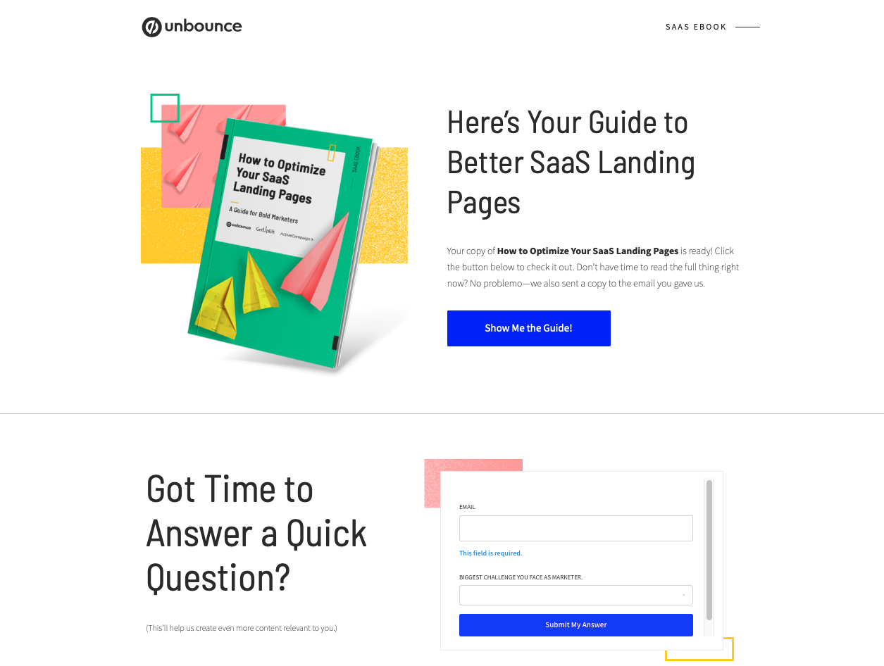 unbounce landing page example