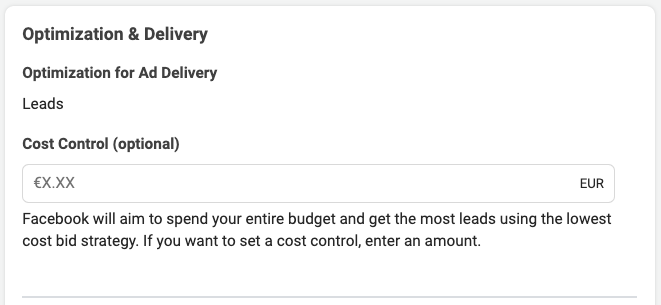 facebook optimization and delivery