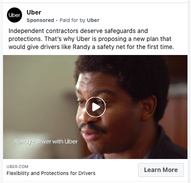 facebook video ad uber