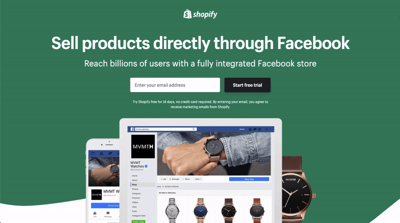 shopify landing page